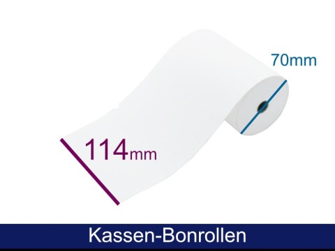Kassenrolle - Normalpapier HF 114 70 12 (B/D/K), ca. 48m