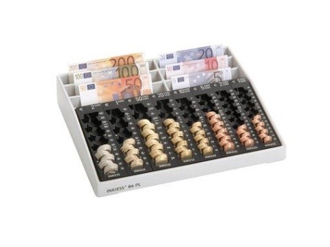 Kassenkombination - REKORD 86 PL mit 8 herausnehmbaren Einzelmünzbehältern und 6 Banknoten-Steilfächern