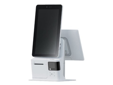 K2 Mini - Self-Ordering-Kiosksystem mit 15.6"-Multi Touch-Display, Android 7.1, 2D-Barcodescanner, 80mm/58mm Drucker, 15.6" Kundenanzeige