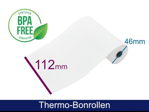 Thermorolle - 112 46 12 (B/D(max.)/K) weiss, 25m, 55g
