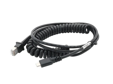 Verbindungskabel - USB-C, 2.4m, gedreht, schwarz