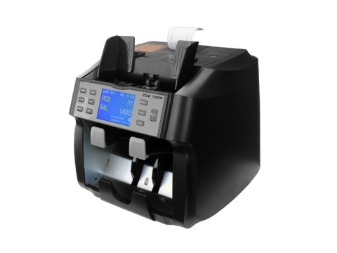 CCE 7000 - Banknotenzähler für sortierte und gemischte Noten mit eingebautem Thermodrucker und externem Display