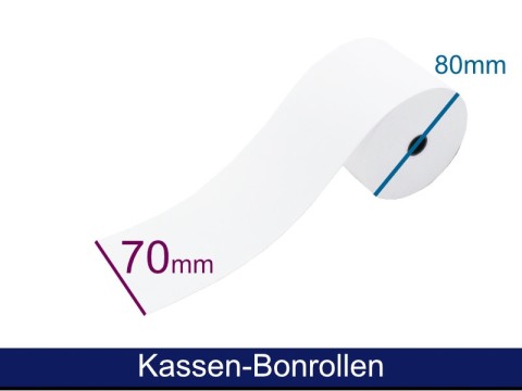 Kassenrolle - Normalpapier HF 69-70 80 12 (B/D/K), ca. 58m