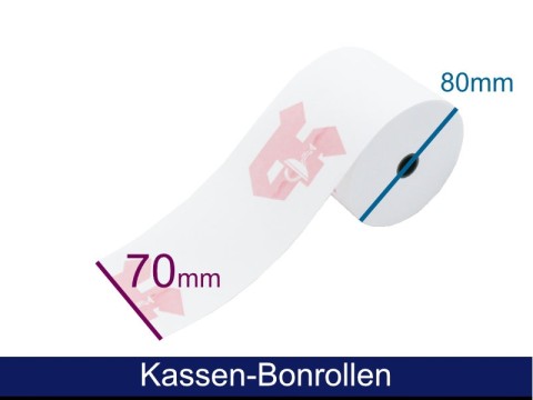 Kassenrolle - Normalpapier HF 69-70 80 12 (B/D/K), ca. 58m (Apotheke)