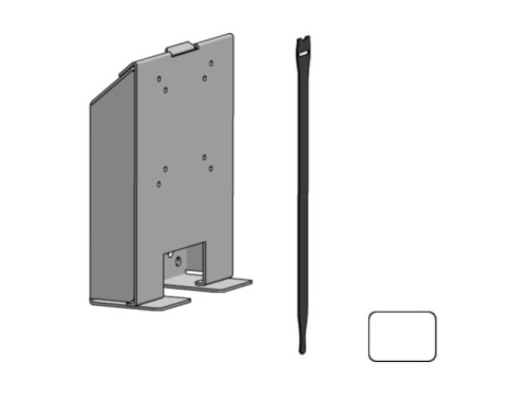 Essentials - Wandhalterung mit VESA 75/100 Bohrungen und Platz für Netzteil, starr, gerade, Winkel 0°, schwarz