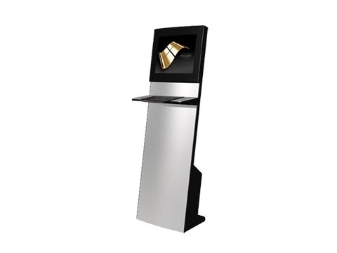 IT-103-11 - Straight Info Tower * German Made - Kiosk-Informations-System mit 19" (48,26cm) SAW-Touch + inkl. Metall-Tastatur **Optional PC**