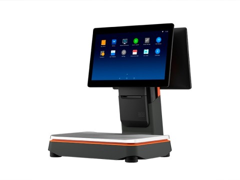 S2 - Touchsystem mit Waage, 15.6" Widescreen Display + 10" Kundenanzeige, Android 7.1, 80mm Thermobondrucker