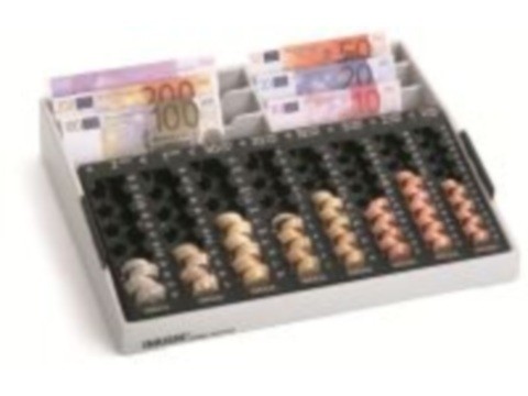 Kassenkombination - REKORD 86 PL-Griff mit 8 Einzelmünzbehältern, 6 Banknoten-Steilfächern und seitlichen Griffen